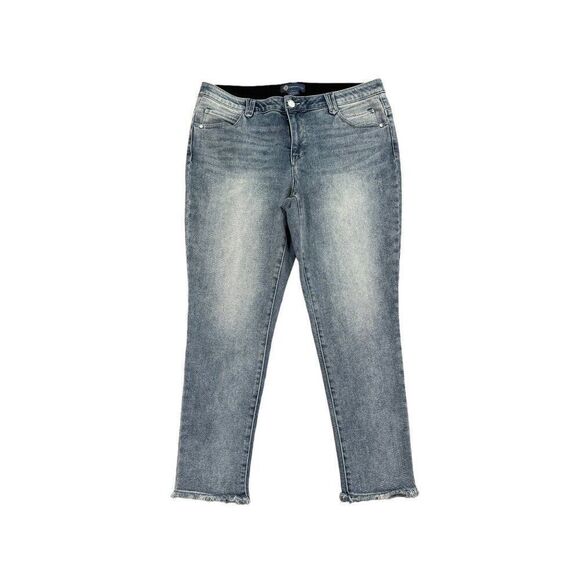 Democracy ABsolution Tummy Control Panel Raw Hem Jeans 18 W - Picture 1 of 10